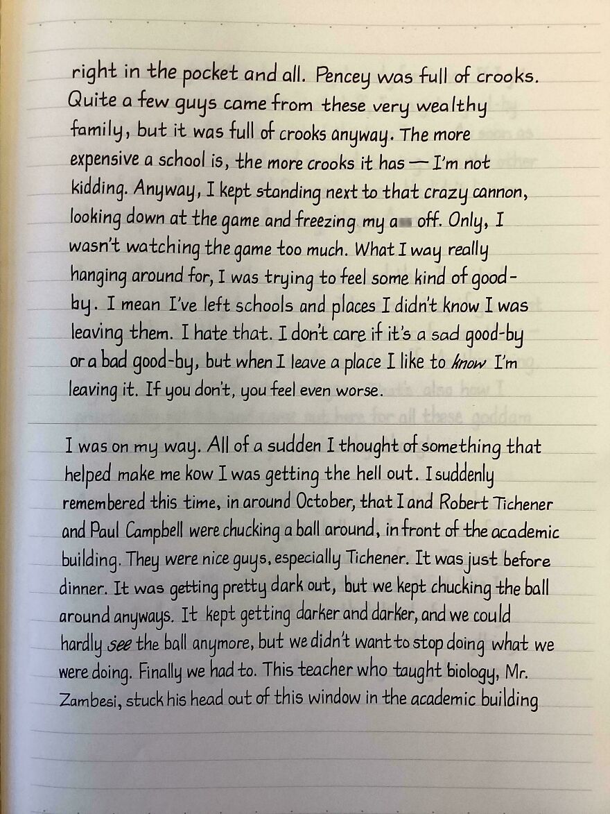 Neat handwritten journal entry showing perfect handwriting examples with clean and consistent letter formation on lined paper.