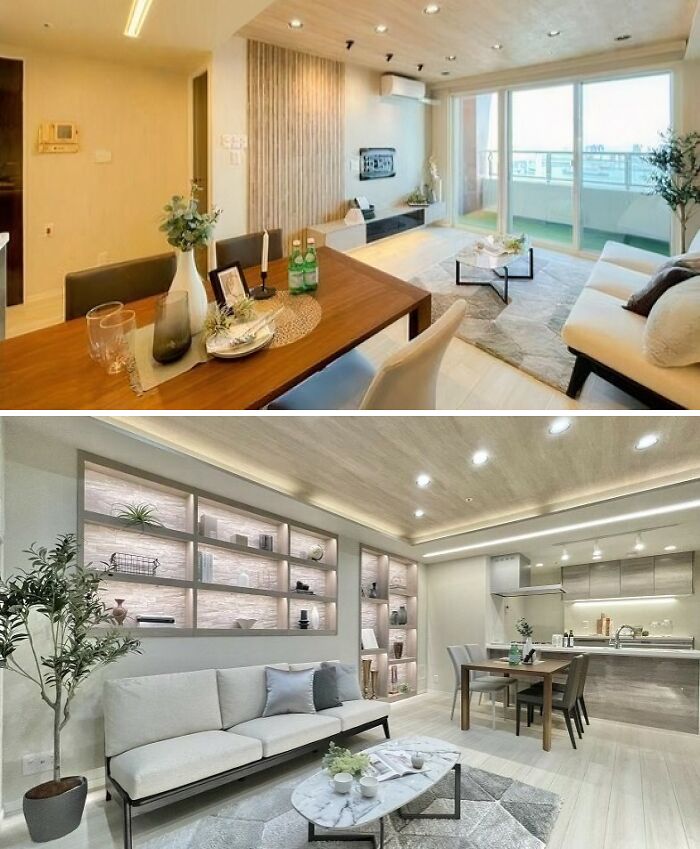 Modern apartments showcasing stylish living and dining areas, illustrating what 1 million dollars buys in global real estate.