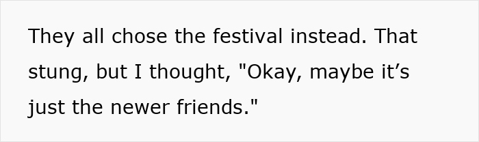 Text excerpt discussing feelings about longtime friends and the idea of a ghost friend on a birthday event. Text excerpt discussing feelings about longtime friends and the idea of a ghost friend on a birthday event.