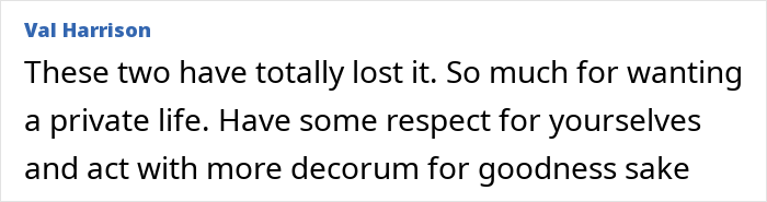 Comment by Val Harrison criticizing lack of privacy and respect, related to Meghan Markle's twerking pregnancy video conspiracy. Comment by Val Harrison criticizing lack of privacy and respect, related to Meghan Markle's twerking pregnancy video conspiracy.
