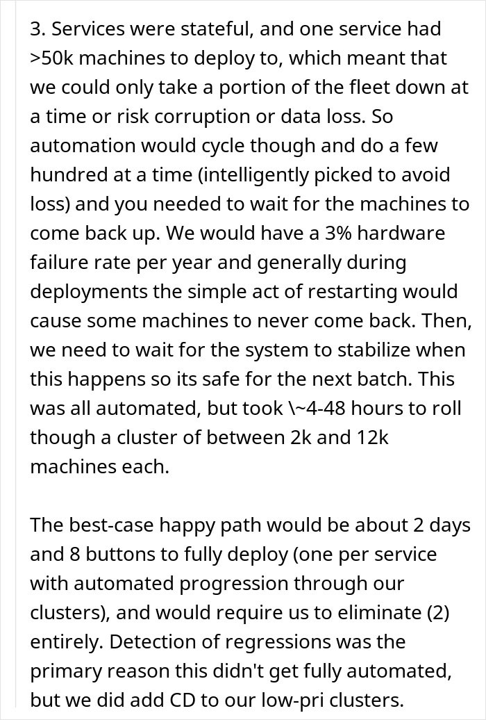 Text excerpt discussing the challenges of stateful service deployment and automation in employee unworkable deployment rule compliance. Text excerpt discussing the challenges of stateful service deployment and automation in employee unworkable deployment rule compliance.