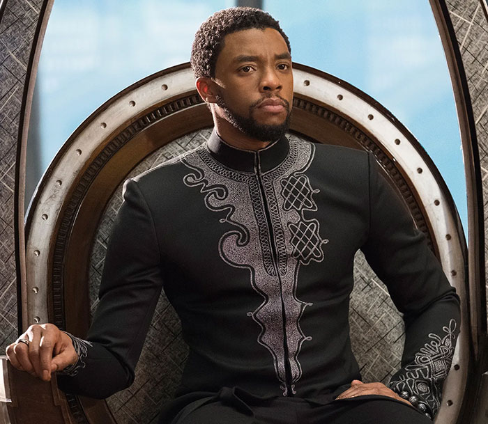 Chadwick Boseman as Black Panther seated on throne, representing massive outrage over new Black Panther casting. Chadwick Boseman as Black Panther seated on throne, representing massive outrage over new Black Panther casting.