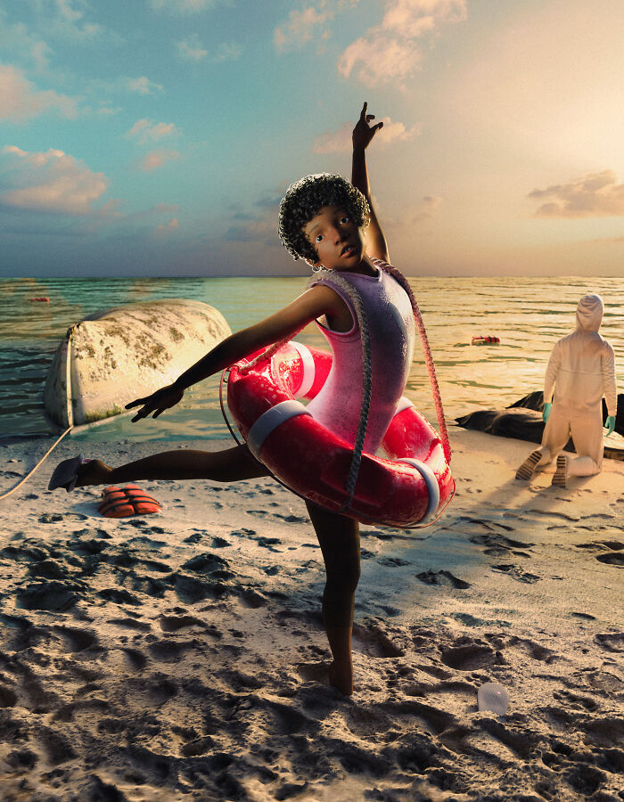 Girl Performing An Arabesque