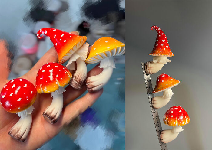 My Handmade Clay Mushroom Fridge Magnets, Perfect For Adding A Fairy Forest Vibe