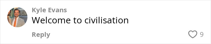 Comment reading welcome to civilisation, highlighting Europeans roasting Americans for primitive way of eating with cutlery. Comment reading welcome to civilisation, highlighting Europeans roasting Americans for primitive way of eating with cutlery.