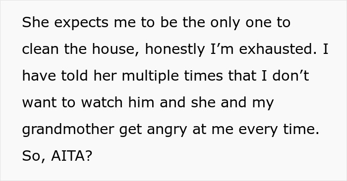 Text message expressing exhaustion and frustration when sibling refuses to babysit child all summer for free. Text message expressing exhaustion and frustration when sibling refuses to babysit child all summer for free.