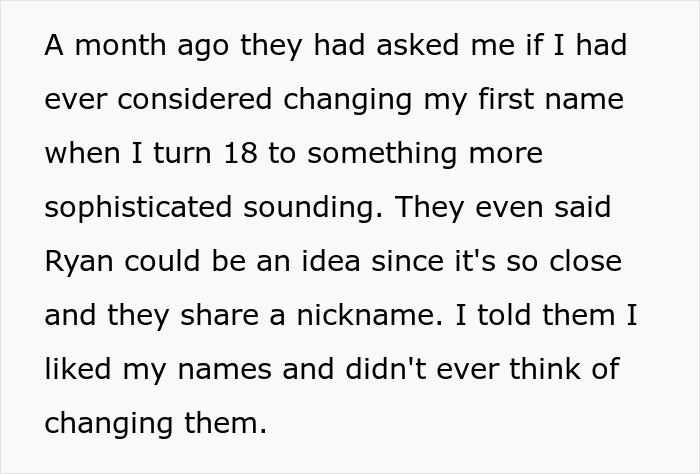 Text discussing foster name change parents suggesting new names for a foster child approaching adulthood.