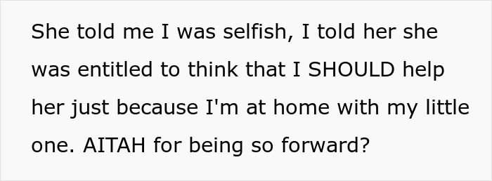 Text conversation where mom argues she shouldn’t have to babysit neighbor’s child just because she’s a SAHM. Text conversation where mom argues she shouldn’t have to babysit neighbor’s child just because she’s a SAHM.