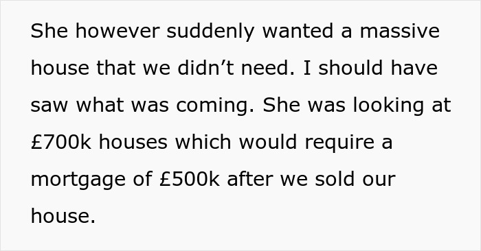 Text excerpt discussing a woman wanting a large house amid a conversation about tradwife lifestyle expectations. Text excerpt discussing a woman wanting a large house amid a conversation about tradwife lifestyle expectations.