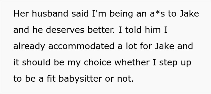 Text discussing concerns about being forced to babysit an autistic stepbrother and refusing related classes. Text discussing concerns about being forced to babysit an autistic stepbrother and refusing related classes.