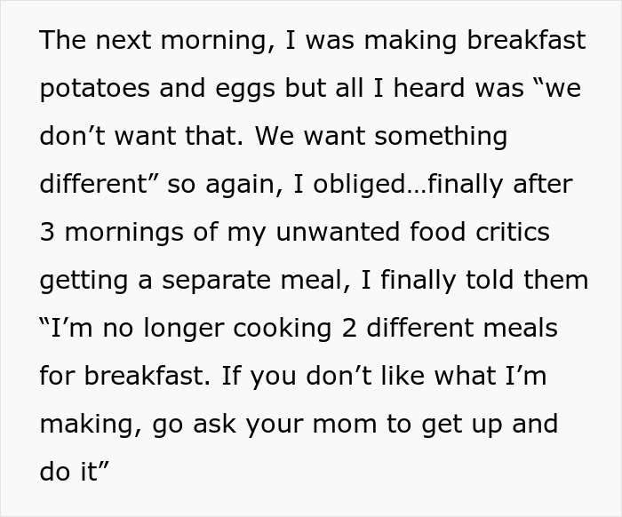 Man cooking breakfast for sister’s kids while she sleeps till noon after they move in together. Man cooking breakfast for sister’s kids while she sleeps till noon after they move in together.