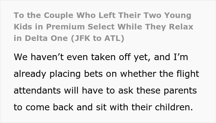 Parents Book Themselves In First Class, Leave Under-8 Kids Unsupervised To Wreak Havoc Mid-Flight Parents Book Themselves In First Class, Leave Under-8 Kids Unsupervised To Wreak Havoc Mid-Flight