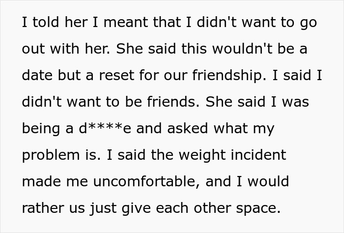 Text message describing a man avoiding a gym stalker after she hurled weights at him when he rejected her come-ons. Text message describing a man avoiding a gym stalker after she hurled weights at him when he rejected her come-ons.
