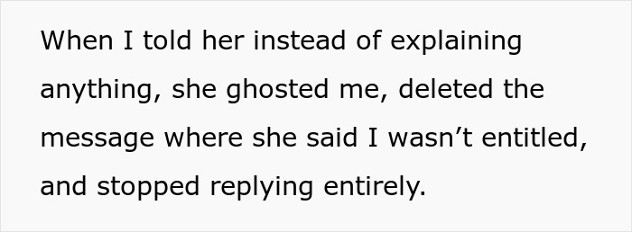 Text showing a message about a woman being told she wasn’t eligible for maternity leave and the conversation ending abruptly. Text showing a message about a woman being told she wasn’t eligible for maternity leave and the conversation ending abruptly.