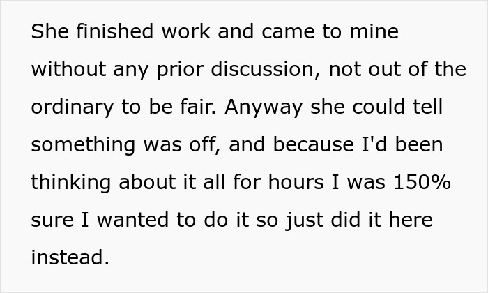 Text about girlfriend behaviour change in relationship, describing a sudden visit and sensing something was off.