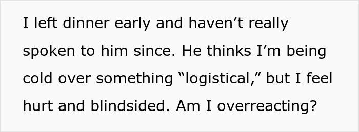 Text message describing feeling hurt and blindsided after husband gives sister-in-law’s seat to his mom without discussion. Text message describing feeling hurt and blindsided after husband gives sister-in-law’s seat to his mom without discussion.