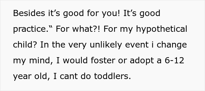 Text excerpt about a woman discussing babysitting and fostering, related to family holiday babysitting duties. Text excerpt about a woman discussing babysitting and fostering, related to family holiday babysitting duties.