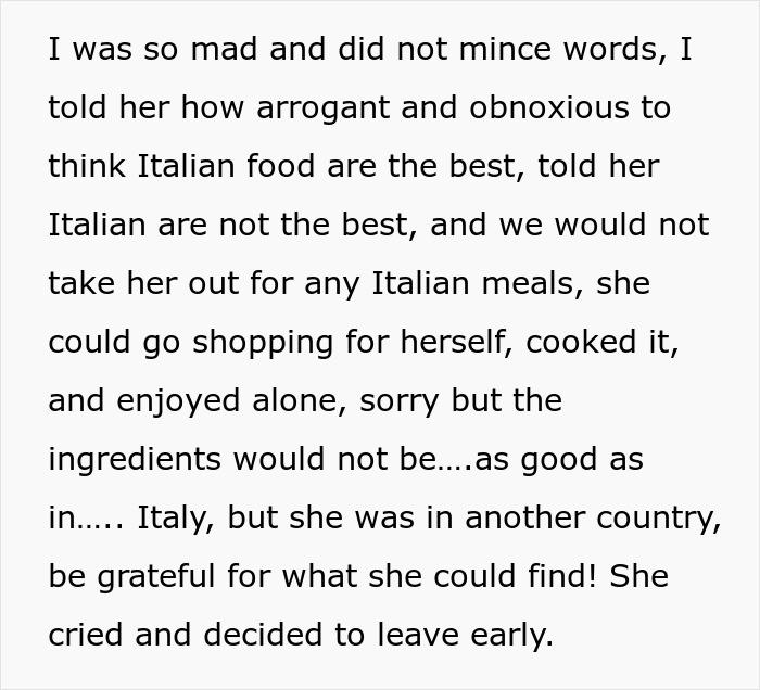 Text post about hosting hubby’s Italian friend, mocking use of spices and cappuccino after noon in a cultural clash. Text post about hosting hubby’s Italian friend, mocking use of spices and cappuccino after noon in a cultural clash.