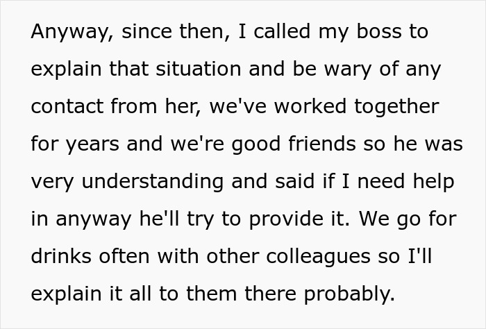 Text passage about a person explaining a situation to their boss showing signs of girlfriend behaviour change in relationship.