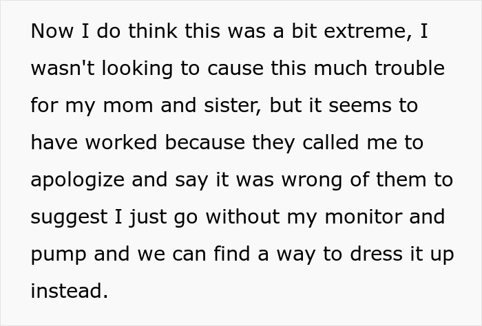 Text excerpt about woman refusing to risk her health for sister’s wedding photo aesthetic, causing family upset and apology. Text excerpt about woman refusing to risk her health for sister’s wedding photo aesthetic, causing family upset and apology.