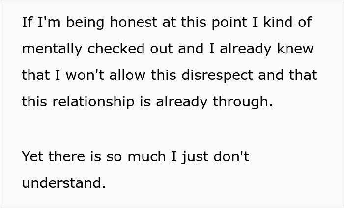 Text discussing a man mentally checked out of his relationship after learning his girlfriend's squad secretly hates him. Text discussing a man mentally checked out of his relationship after learning his girlfriend's squad secretly hates him.