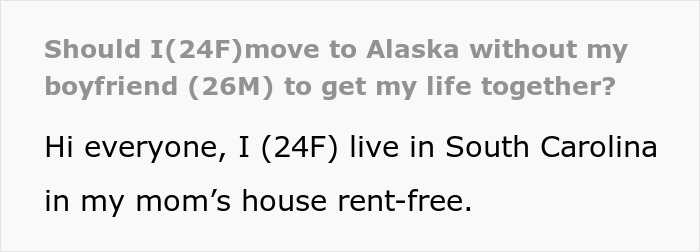 Woman move Alaska alone considering life change and independence while living rent-free in South Carolina. Woman move Alaska alone considering life change and independence while living rent-free in South Carolina.