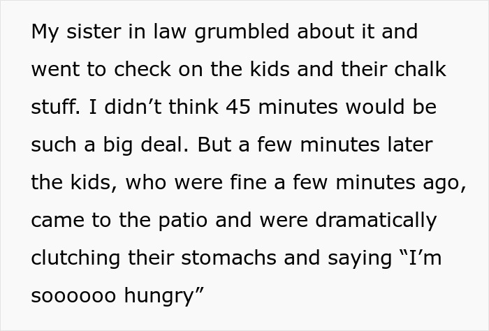 Text excerpt about sister-in-law accusing man of being cheap after he tries to save money on dinner with coupon.