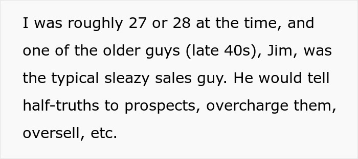 Text excerpt describing a man mocking a coworker for not having fun in Vegas and leaving escort cards in his bag for his wife. Text excerpt describing a man mocking a coworker for not having fun in Vegas and leaving escort cards in his bag for his wife.