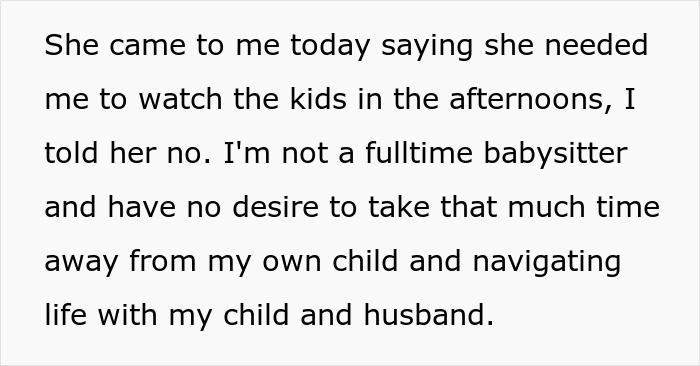 Text explaining a mom assuming neighbor will babysit because she’s a SAHM and reacting after being told no. Text explaining a mom assuming neighbor will babysit because she’s a SAHM and reacting after being told no.