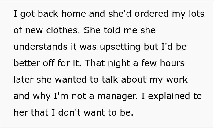 Text showing a conversation reflecting girlfriend behaviour change in relationship with concerns about clothes and work.