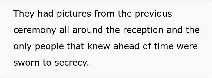 Wedding guests shocked and confused during reception after couple reveals they eloped years before the big day.