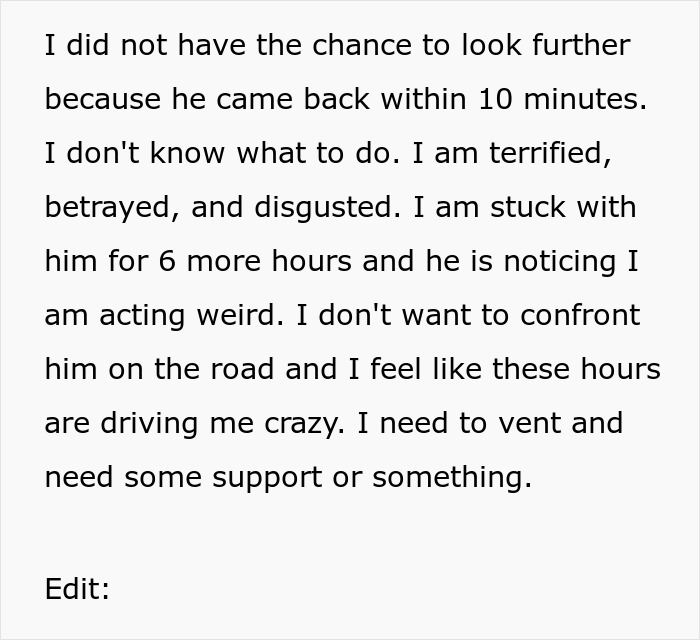 Wife Sees Hubby’s Texts To Minor, Says “I Am On 8 Hour Road Trip With Him And Don’t Know What To Do”