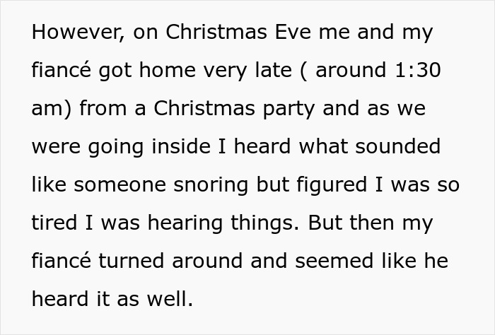 Text describing a Christmas Eve story about a mom throwing her kid out on a cold night, neighbors involve CPS.