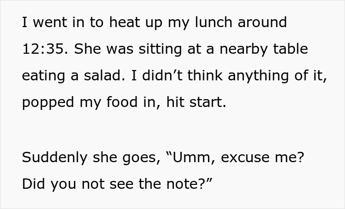 Person reserving microwave use at workplace due to coworker’s dietary needs, showing respect for shared kitchen space. Person reserving microwave use at workplace due to coworker’s dietary needs, showing respect for shared kitchen space.
