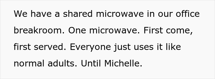 Office breakroom with a shared microwave, highlighting coworker reserve microwave issues related to dietary needs. Office breakroom with a shared microwave, highlighting coworker reserve microwave issues related to dietary needs.