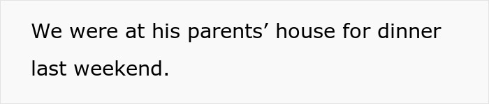 Text on a white background reads: We were at his parents’ house for dinner last weekend. Woman called a downgrade by boyfriend’s mom comparison.