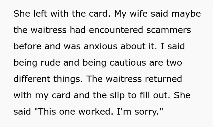 Text excerpt from a discussion about tipping and a waitress’s caution, related to tipping 83 cents debate. Text excerpt from a discussion about tipping and a waitress’s caution, related to tipping 83 cents debate.
