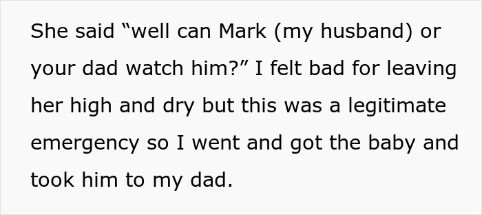 Text highlighting a babysitting emergency involving family while planning a vacation without kids babysitting. Text highlighting a babysitting emergency involving family while planning a vacation without kids babysitting.
