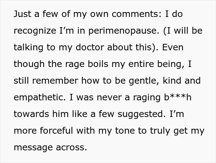 Text excerpt discussing emotions and communication challenges between a wife and husband feeling grossed out and frustrated. Text excerpt discussing emotions and communication challenges between a wife and husband feeling grossed out and frustrated.