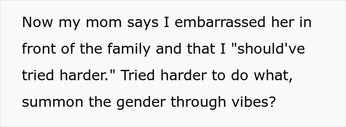 Text about family tension and embarrassment at a gender reveal party with a gray cake and pregnant sister involved. Text about family tension and embarrassment at a gender reveal party with a gray cake and pregnant sister involved.