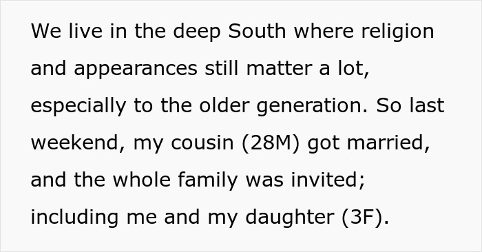 Young mom brings her illegitimate kid to family wedding, sparking controversy and accusations of shaming the bride’s legacy.