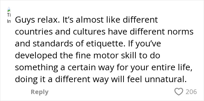 Comment discussing cultural differences in etiquette as Americans are roasted by Europeans for primitive eating with cutlery. Comment discussing cultural differences in etiquette as Americans are roasted by Europeans for primitive eating with cutlery.
