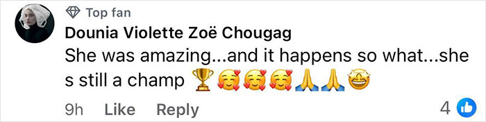 Comment praising a woman powerlifter who went viral in a video during competition, calling her amazing and a champ. Comment praising a woman powerlifter who went viral in a video during competition, calling her amazing and a champ.