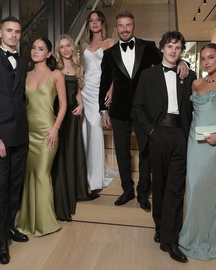 Brooklyn Beckham with family dressed formally at an event amid reported family no contact feud with parents David and Victoria. Brooklyn Beckham with family dressed formally at an event amid reported family no contact feud with parents David and Victoria.