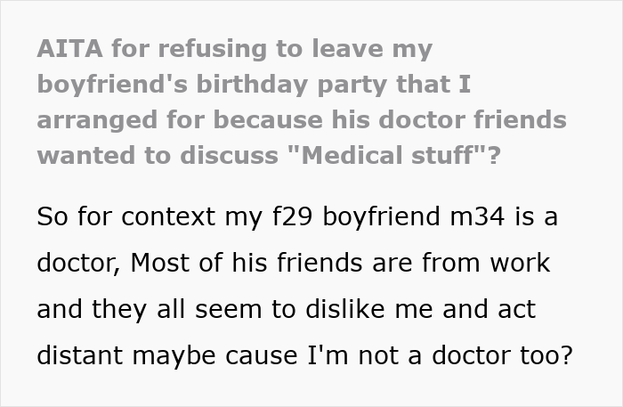 Woman refusing to leave party she planned as boyfriend and his friends demand privacy during birthday celebration Woman refusing to leave party she planned as boyfriend and his friends demand privacy during birthday celebration