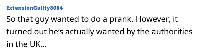 Screenshot of a user comment about a man with a disturbing criminal record wanted by UK authorities. Screenshot of a user comment about a man with a disturbing criminal record wanted by UK authorities.