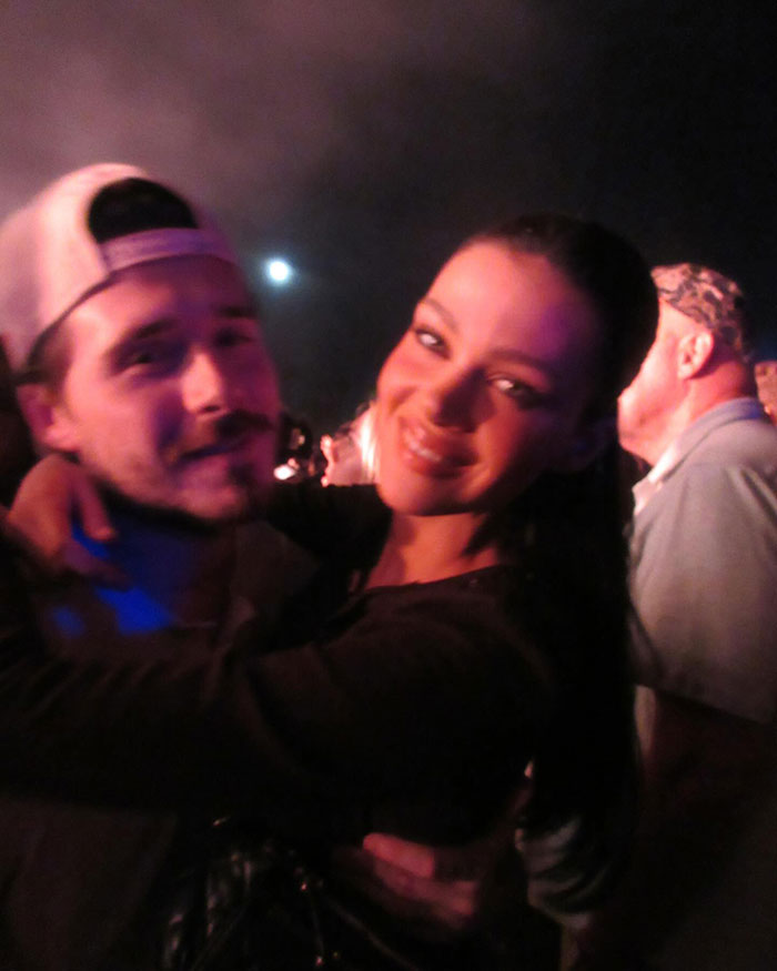 Brooklyn Beckham with a woman at night, amid fiery feud and alleged no contact with parents David and Victoria Beckham. Brooklyn Beckham with a woman at night, amid fiery feud and alleged no contact with parents David and Victoria Beckham.