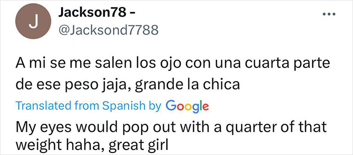 Screenshot of a Twitter post praising a powerlifting woman, reacting to a viral video of a woman urinating during competition. Screenshot of a Twitter post praising a powerlifting woman, reacting to a viral video of a woman urinating during competition.
