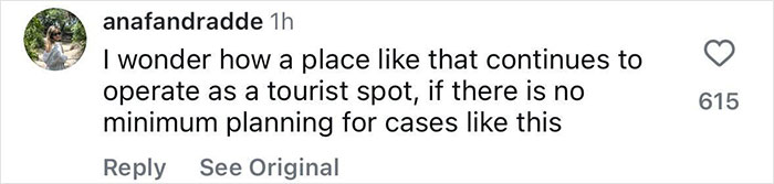 Comment from user reflecting concern about lack of planning at a tourist spot related to female tourist abandoned during Indonesian volcano hike case.