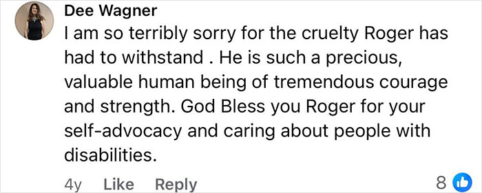 Comment expressing sympathy for man trapped in hospital for years, highlighting his courage and self-advocacy against staff cruelty. Comment expressing sympathy for man trapped in hospital for years, highlighting his courage and self-advocacy against staff cruelty.